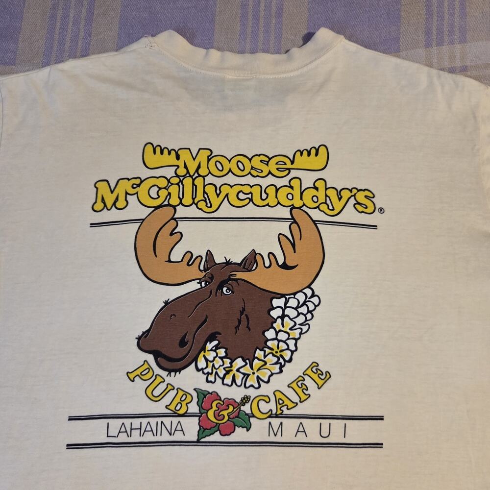 Vintage 70s 80s Moose Mcgillycuddy's Hawaii Crazy Shirts T Shirt Pub Cafe Rare